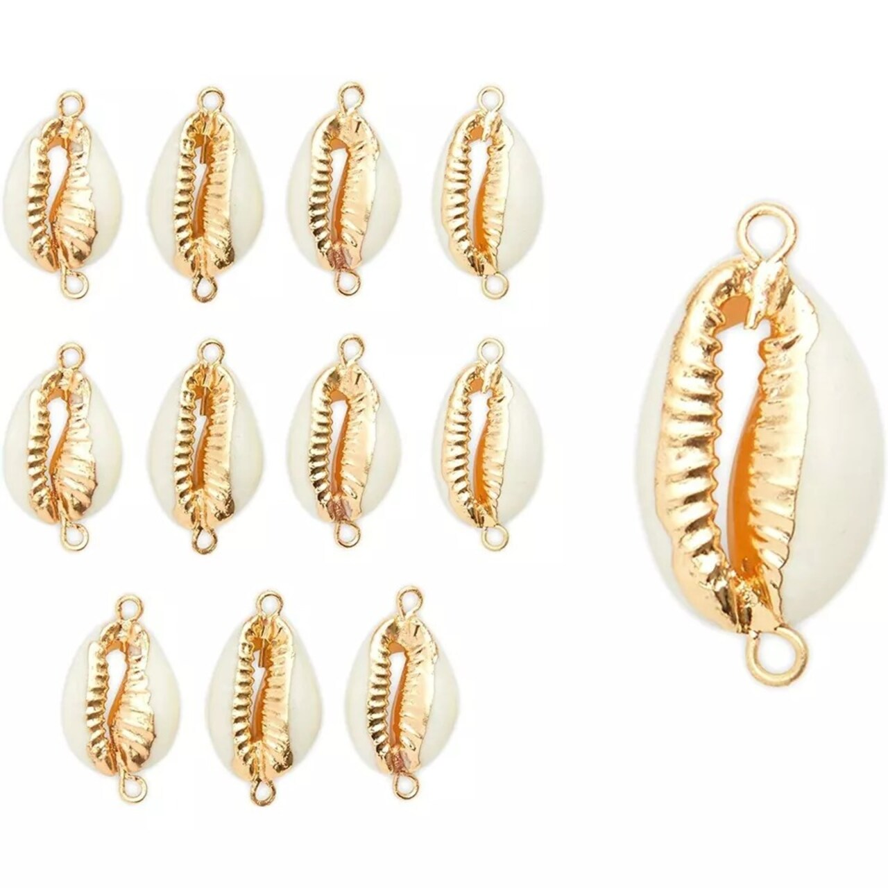 Charms for DIY Jewelry Making, Puka Cowrie Shells (0.7-0.8 In, 12 Pack)